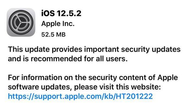 二道苹果手机维修分享iOS12.5.2发布，建议所有老苹果用户安装 